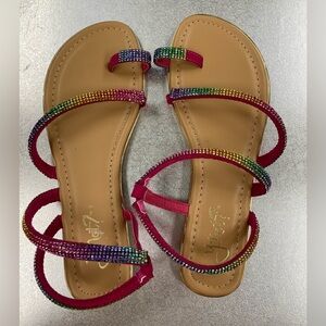 Rainbow Y-Not? bling sandals in excellent condition-great for festivals